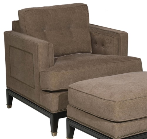 Casual Whitaker Upholstered Chair with Exposed Wood Legs
