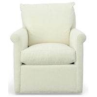 Upholstered Swivel Chair with Feather Lux Seat Cushion