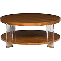 Dell Rey Round Cocktail Table with Clear Acrylic Legs