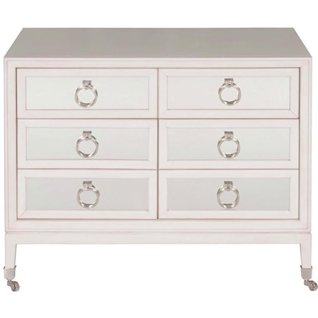 White Transitional Alister Accent Chest with Casters