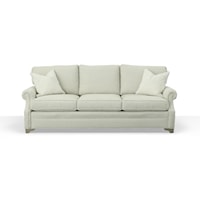 3 Cushion Sofa with Scoop Roll Arms and Ogee Bracket Legs