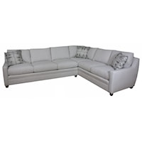 L-Shaped Sectional with Tapered Cylinder Legs