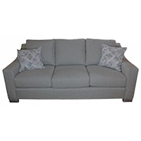 Customizable 3 Seat Sofa with Sloped Arms and Block Feet