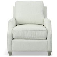 Customizable Upholstered Chair with Swooped Arms and Tapered Legs