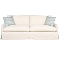 Contemporary Sofa with Track Arms and Skirt