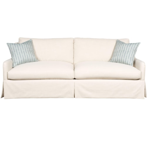 Contemporary Sofa with Track Arms and Skirt