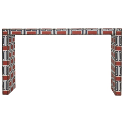 Upholstered Sofa Console Table with Decorative Nailheads