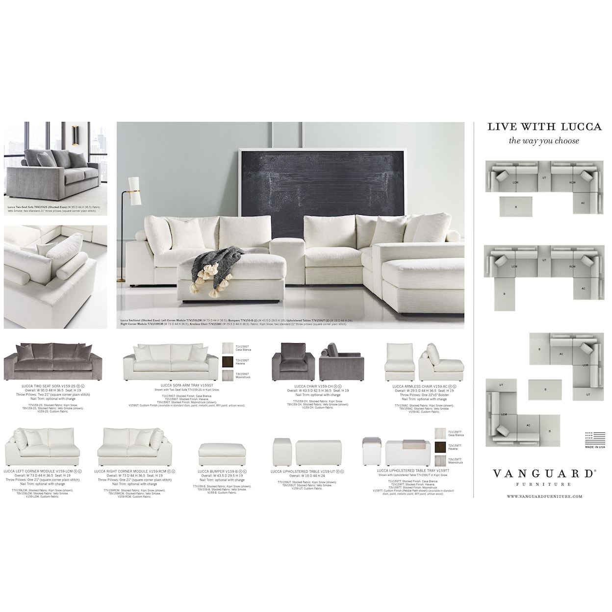 Vanguard Furniture Lucca - Ease Left Corner Modular Sectional