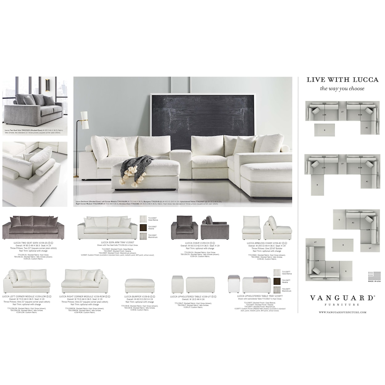 Vanguard Furniture Lucca - Ease Right Corner Modular Sectional