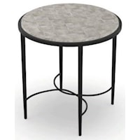 Customizable Sabine Round End Table with Stone Top