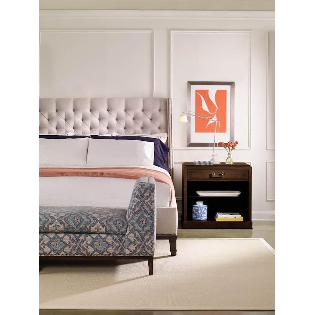 Vanguard Furniture Master Bedroom Cleo King Upholstered Bed