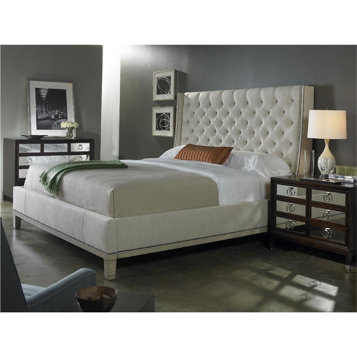 Vanguard Furniture Master Bedroom Cleo King Upholstered Bed