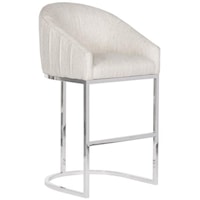 Ryder Upholstered Barstool in Polished Nickel