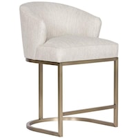 Charley Upholstered Counter Stool with Brass Base