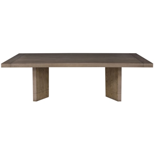 Contemporary Rectangular Dining Table with Breadboard Leaves Seats 12