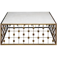Sparkle Square Cocktail Table with Marble Top