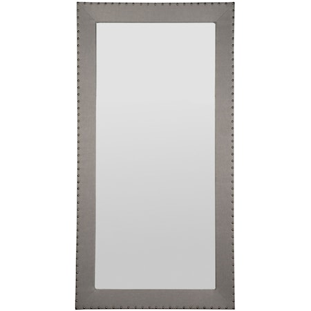 Corinithian Club Upholstered Floor Mirror