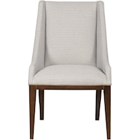 Upholstered Ithaca Dining Arm Chair with Wood Legs