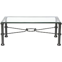 Transitional Comstock Cocktail Table with Glass Top