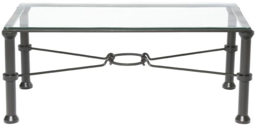 Transitional Comstock Cocktail Table with Glass Top