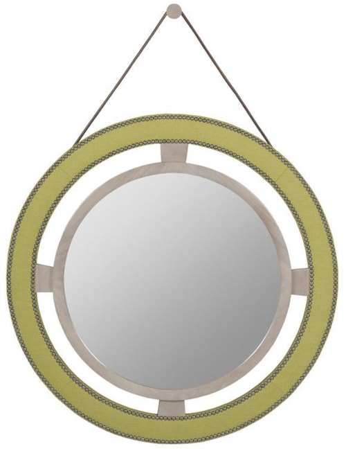 Round Upholstered Wall Mirror