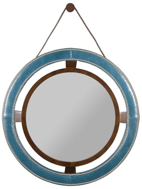 Round Upholstered Wall Mirror