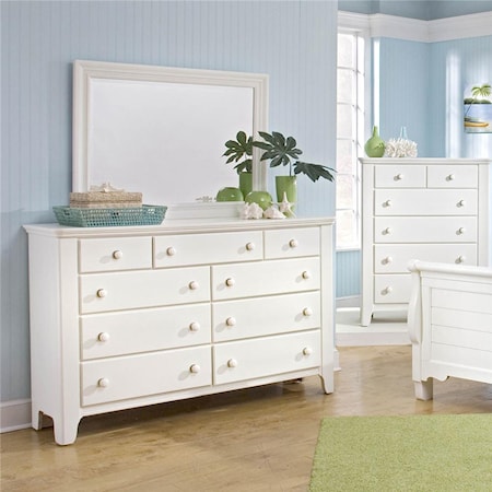 Triple Dresser & Landscape Mirror Combo