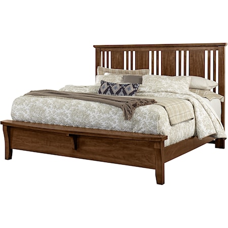 Queen Craftsman Bed w/ Bench Footboard