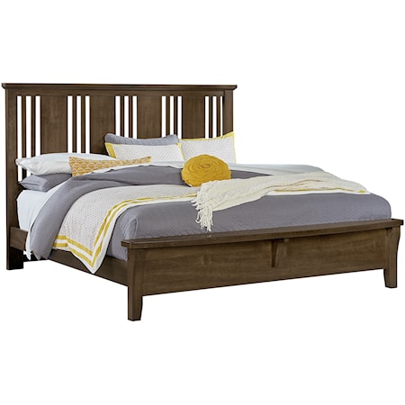 Queen Craftsman Bed w/ Bench Footboard
