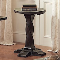 Chairside Table with Solid Pine Pedestal Base