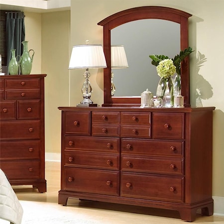 Triple Dresser with Landscape Mirror