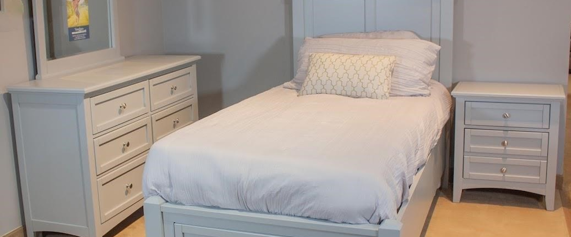 Twin Storage Bedroom Group with Dresser, Mirror and Nightstand