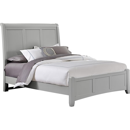 Queen Sleigh Bed with Low Profile Footboard