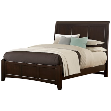 Queen Sleigh Bed with Low Profile Footboard