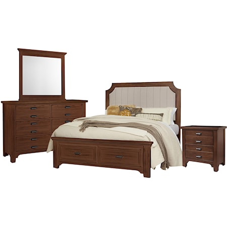 Queen Bed, Dresser, Mirror, Nightstand