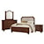 Vaughan Bassett Bungalo Home King Upholstered Storage Bed, Double Dresser, Arch Mirror, 2 Drawer Nightstand
