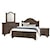 Vaughan Bassett Bungalo Home King Arch Storage Bed, Double Dresser, Arch Mirror, 2 Drawer Nightstand