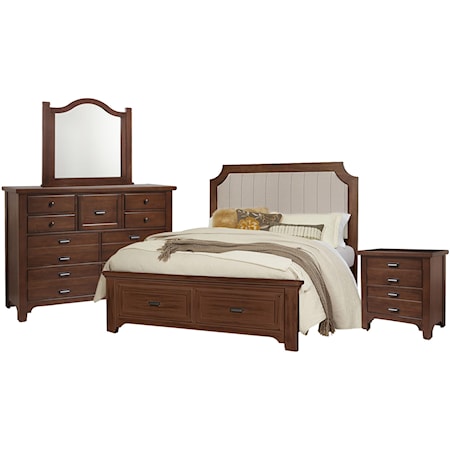 King Bed, Dresser, Mirror, Nighstand