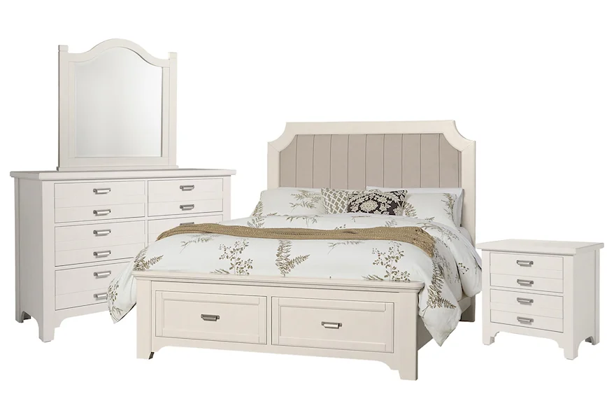 Bungalo Home Queen Bed, Dresser, Mirror, Nightstand by Vaughan Bassett at Johnny Janosik