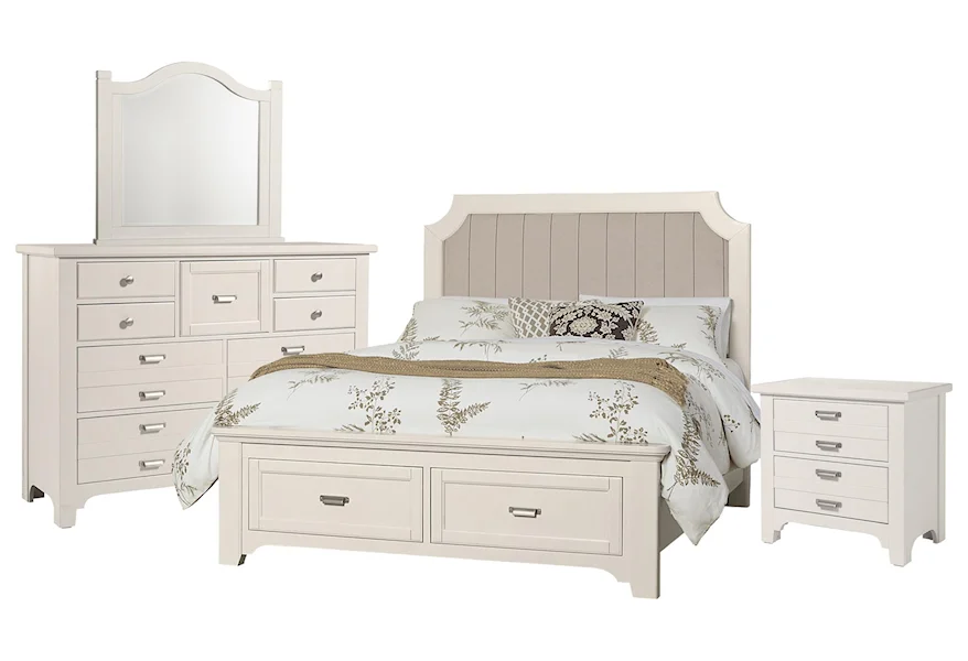 Bungalo Home King Bed, Dresser, Mirror, Nighstand by Vaughan Bassett at Johnny Janosik