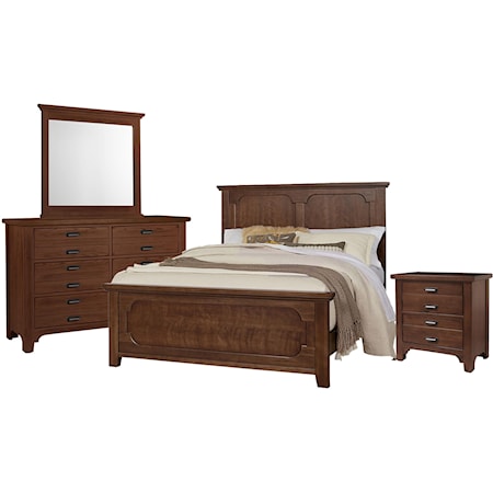 King Panel Bed, Double Dresser, Landscape Mirror, 2 Drawer Nightstand