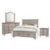 Vaughan Bassett Bungalo Home King Panel Storage Bed, Double Dresser, Arch Mirror, 2 Drawer Nightstand