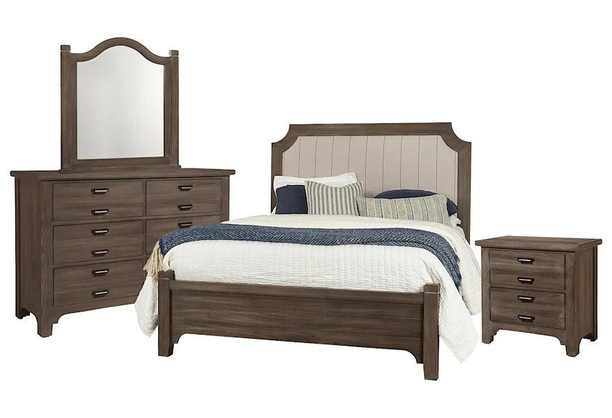 Bungalo Home King Bed, Dresser, Mirror, Nightstand by Vaughan Bassett at Johnny Janosik
