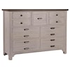 Vaughan Bassett Bungalow Home Two-Tone Master Dresser with 9 Drawers