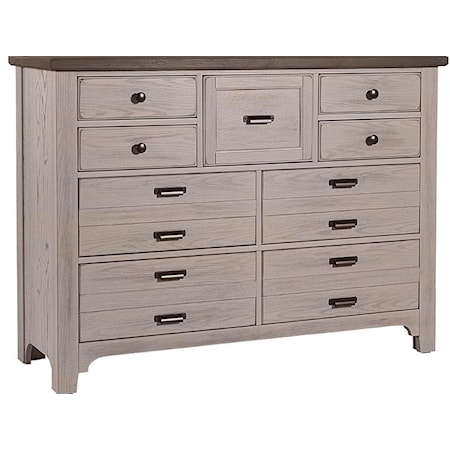 Two-Tone Master Dresser with 9 Drawers