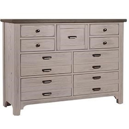 Two-Tone Master Dresser with 9 Drawers