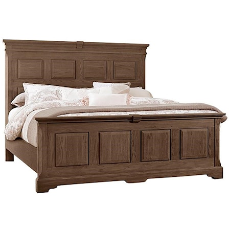 KING MANSION BED Cobblestone Oak