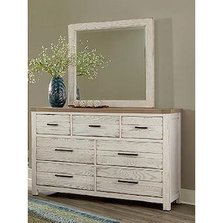 7 Drawer Dresser and Landscape Mirror