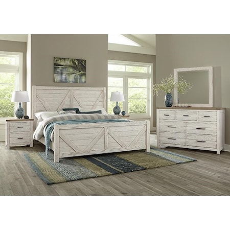 Queen V Panel, Dresser, Mirror, Nightstand