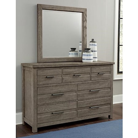 7 Drawer Dresser and Landscape Mirror